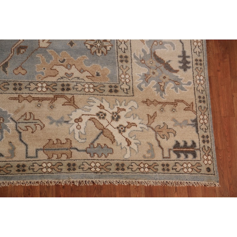 Oushak Indian Area Rug Handmade Wool Carpet - 9'1"x 11'9"