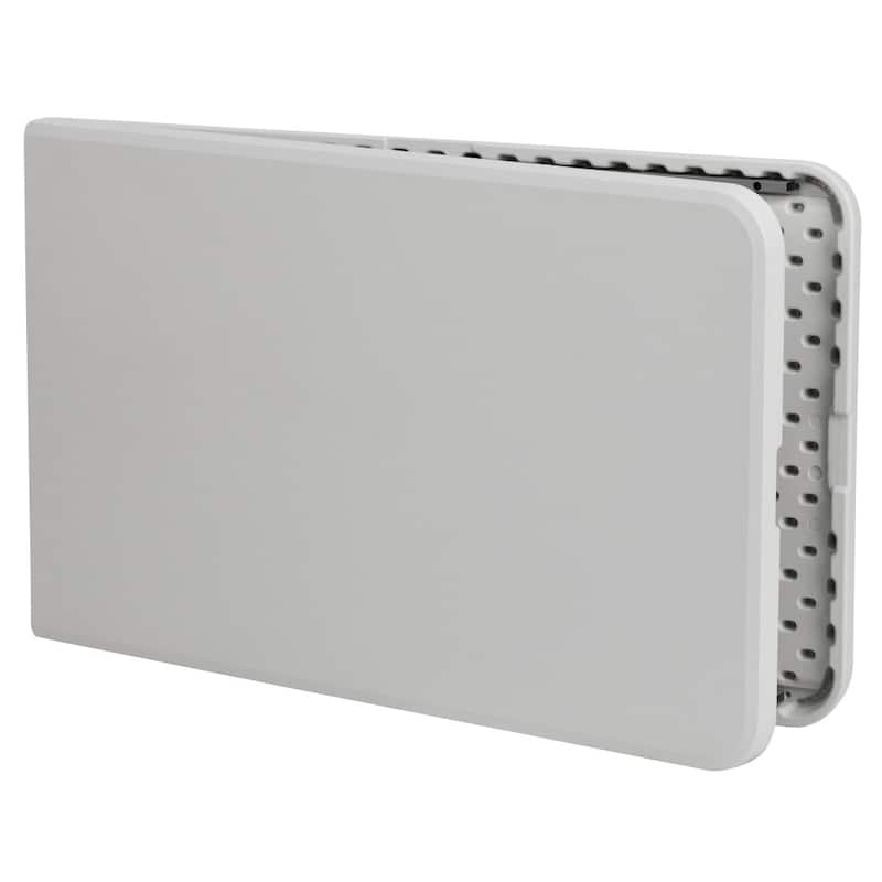 30"W x 96"L Bi-Fold Granite White Plastic Event Table with Carrying Handle