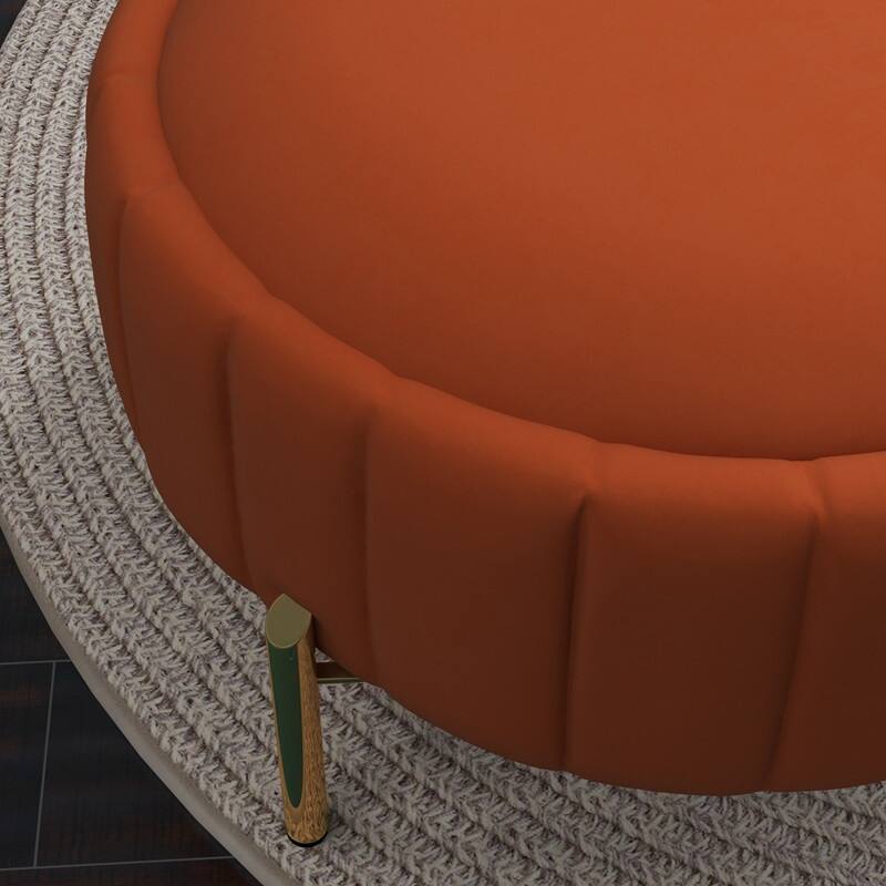 SEYNAR Contemporary Tufted Velvet Swivel Club Chair with Ottoman Set