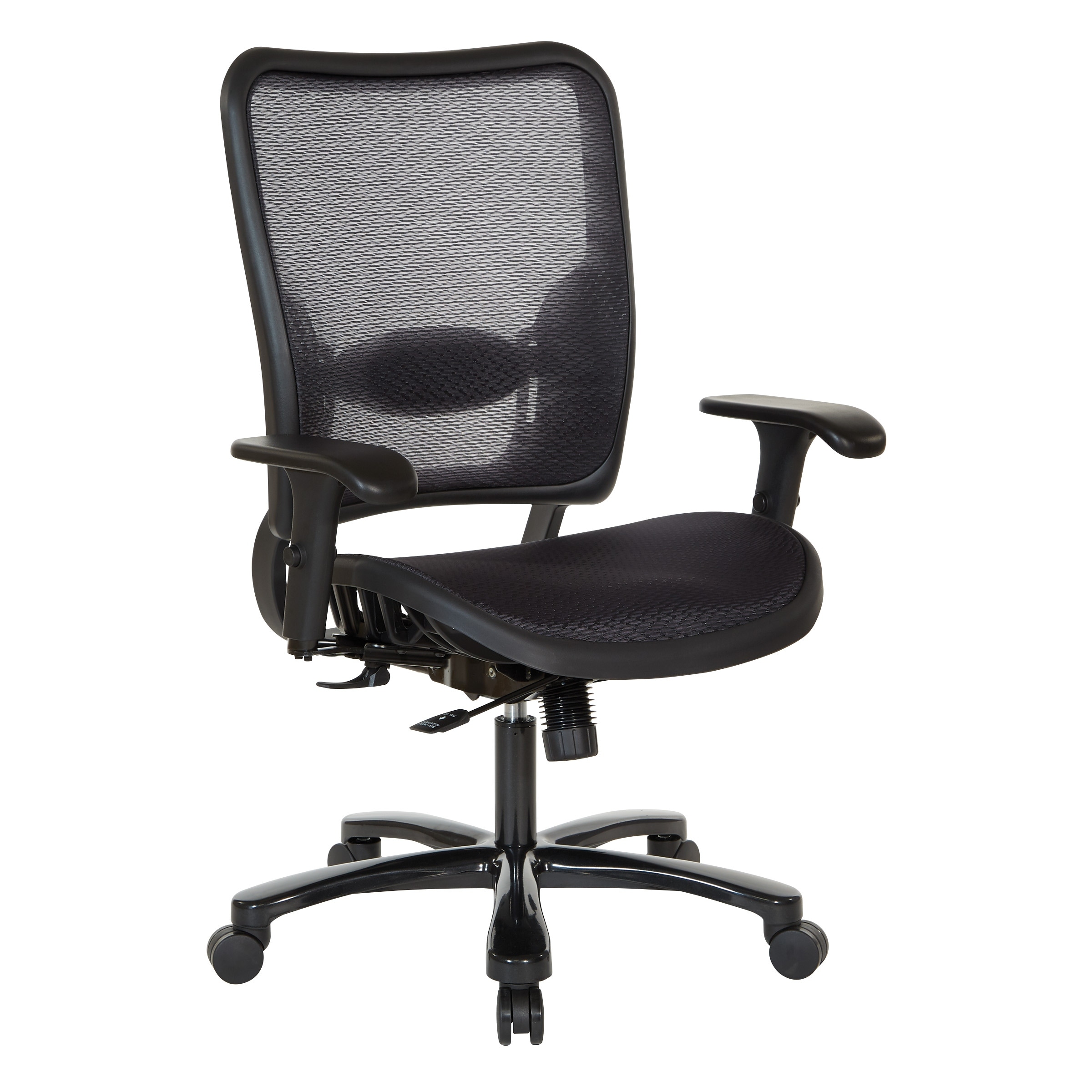 Office Star Products Big and Tall Ergonomic Chair with Industrial Steel Finish Base
