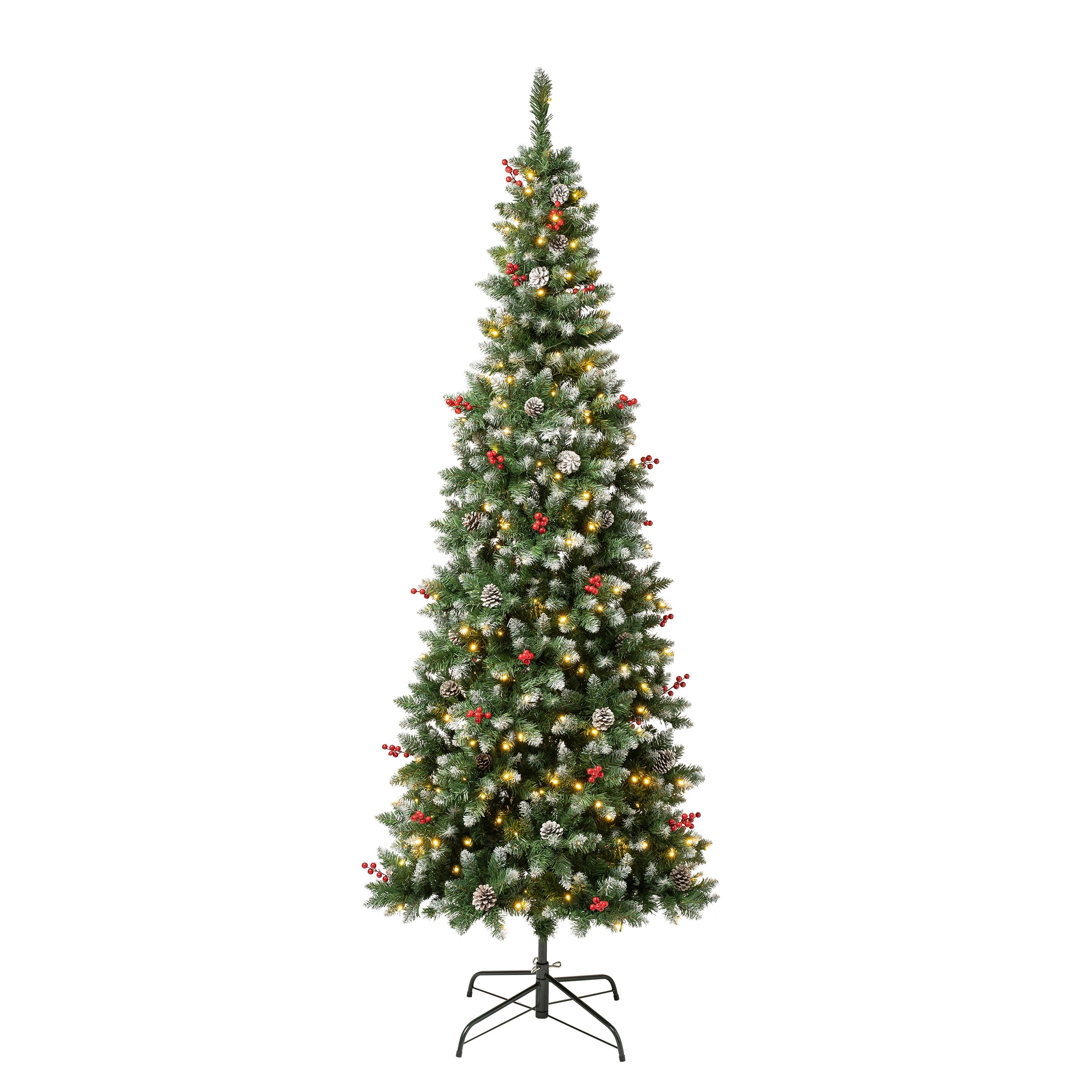 National Tree Company 7.5 ft. Cullen Pine Slim Tree with LED Lights - 7.5 Foot