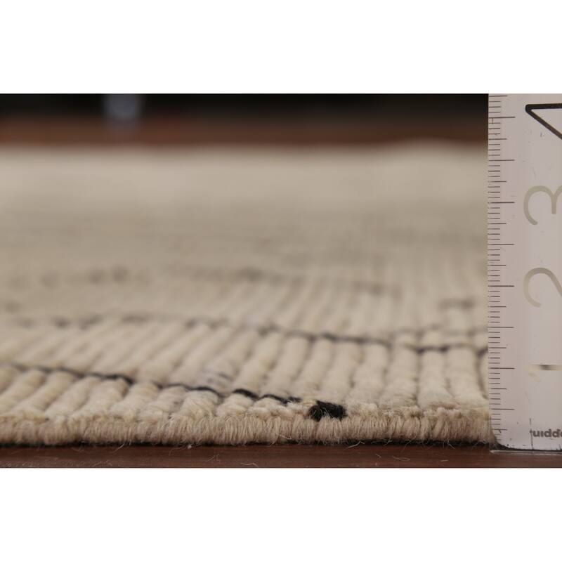 Trellis Moroccan Area Rug Hand-Knotted Geometric Wool Carpet - 6'0"x 9'8"