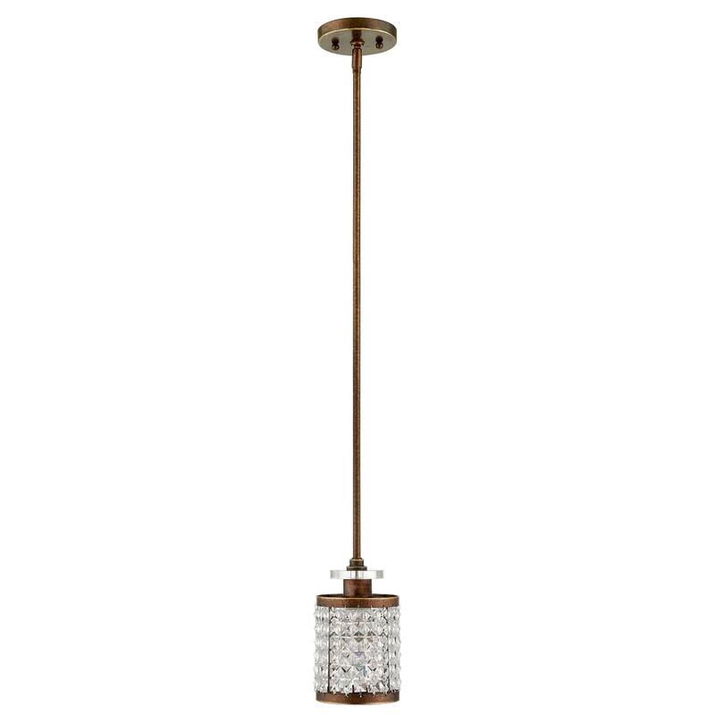 Livex Lighting Grammercy 1 Light Mini Pendant with Clear Crystal