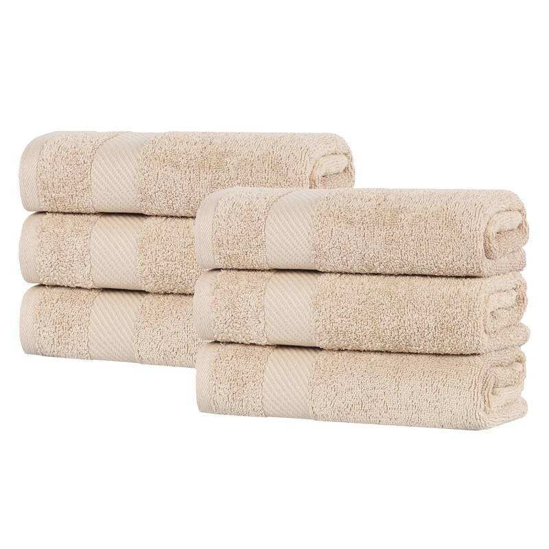 Superior Luxury Solid Highly Absorbent Egyptian Cotton Hand Towel - (Set of 6)