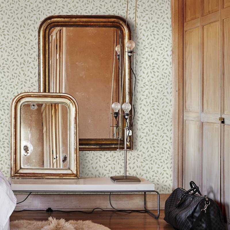 A-Street Prints Posey Light Green Vines Wallpaper