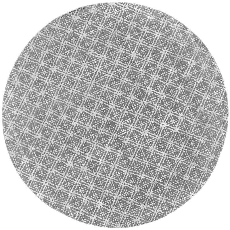 Hartford Tufted Lattice Wool Rug, Cloud Blue/Sky Gray, Area Rug