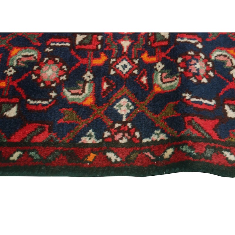 Fine Vintage Distressed Laily Navy/Red Runner - 1'10" x 13'2"