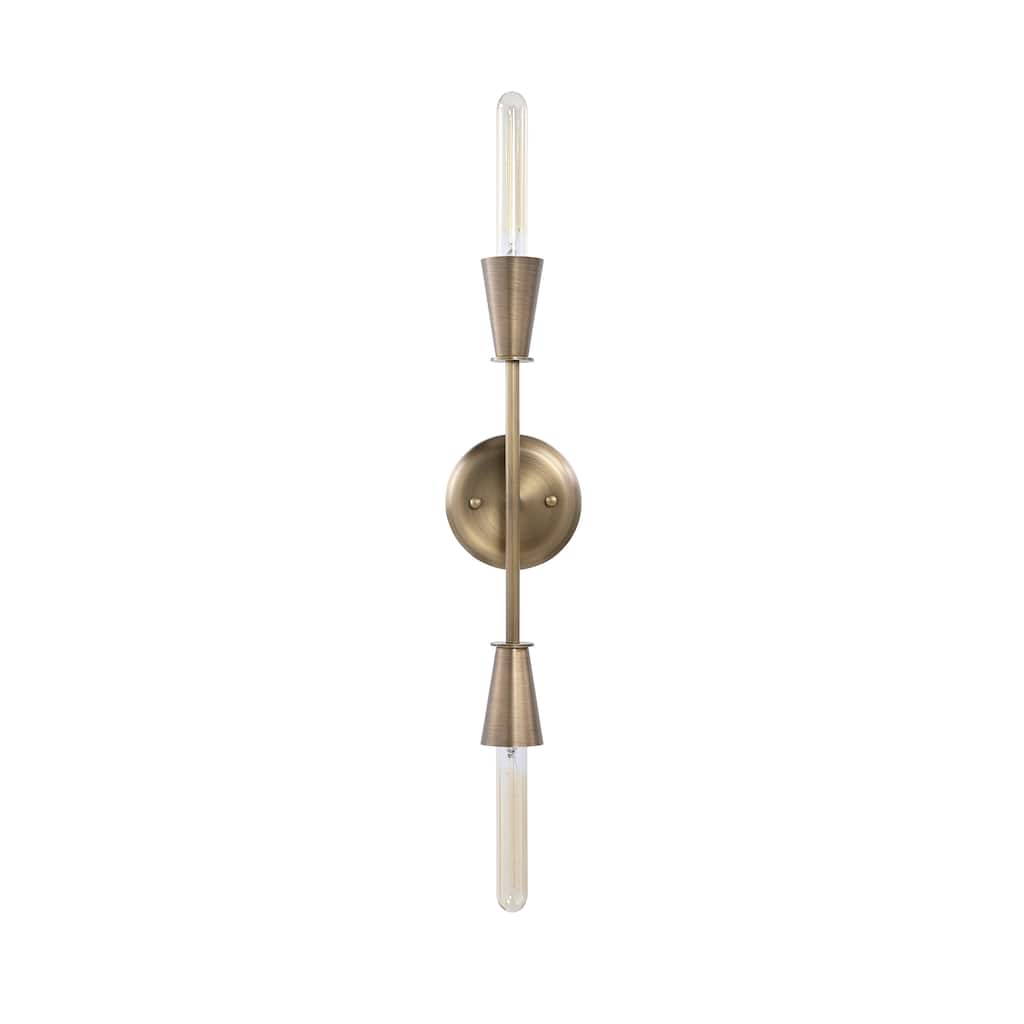 Renwil Mariana 17.25" Dark Antique Brushed Brass 2-Light Wall Sconce