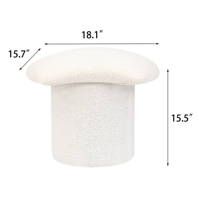 Adeco Boucle Ottoman Footrest Bench for Living Room