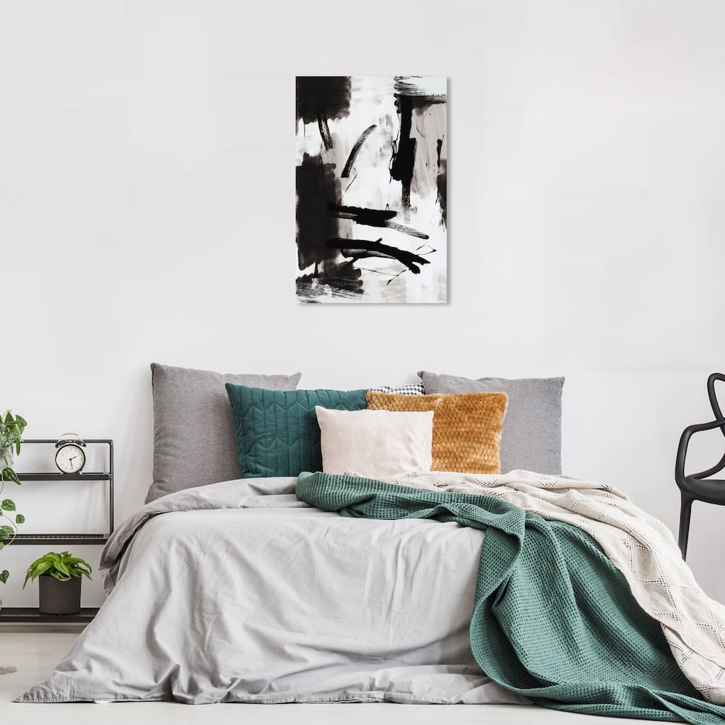 Wynwood Studio Abstract Back of Your Mind Black and Modern & Contemporary Wall Art Canvas Print