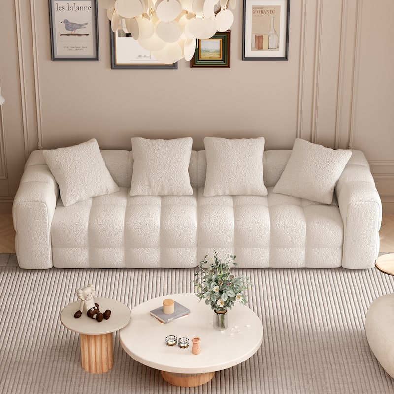 100.8" Teddy Velvet Sofa CouchModern Loveseat/Sofa/Couch with Armrest