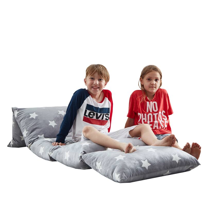 88"x26" Floor Pillow Bed Cover Nap Mat (Cover Only) - Grey Stars