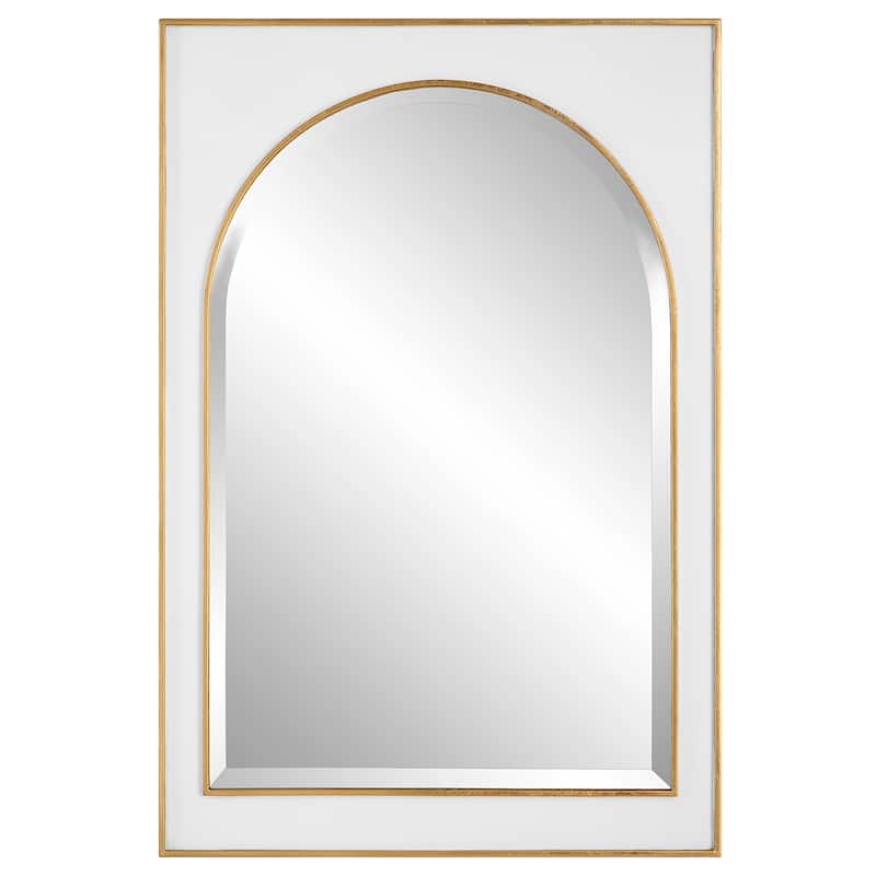 Uttermost Crisanta Gloss White Arch Mirror - 25 W X 37.5 H X 2 D (in)
