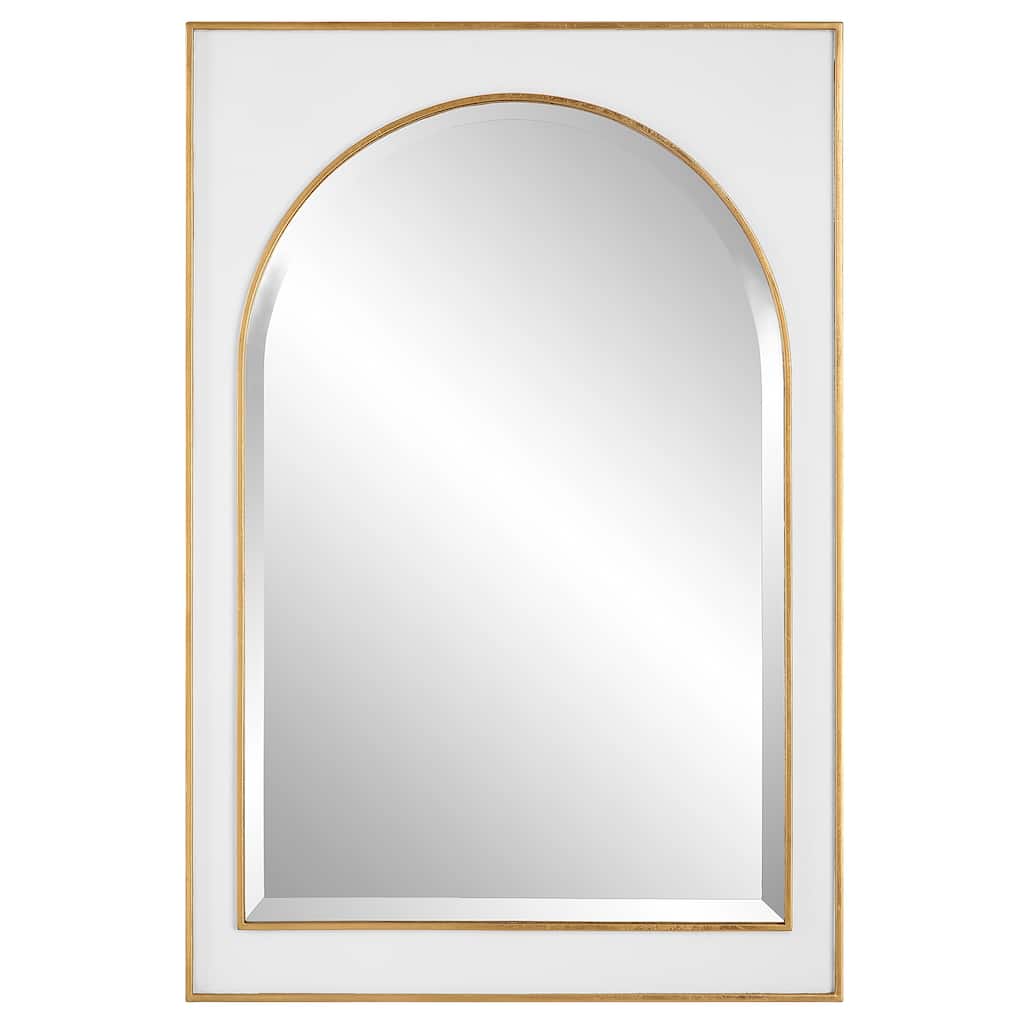Uttermost Crisanta Gloss White Arch Mirror - 25 W X 37.5 H X 2 D (in)