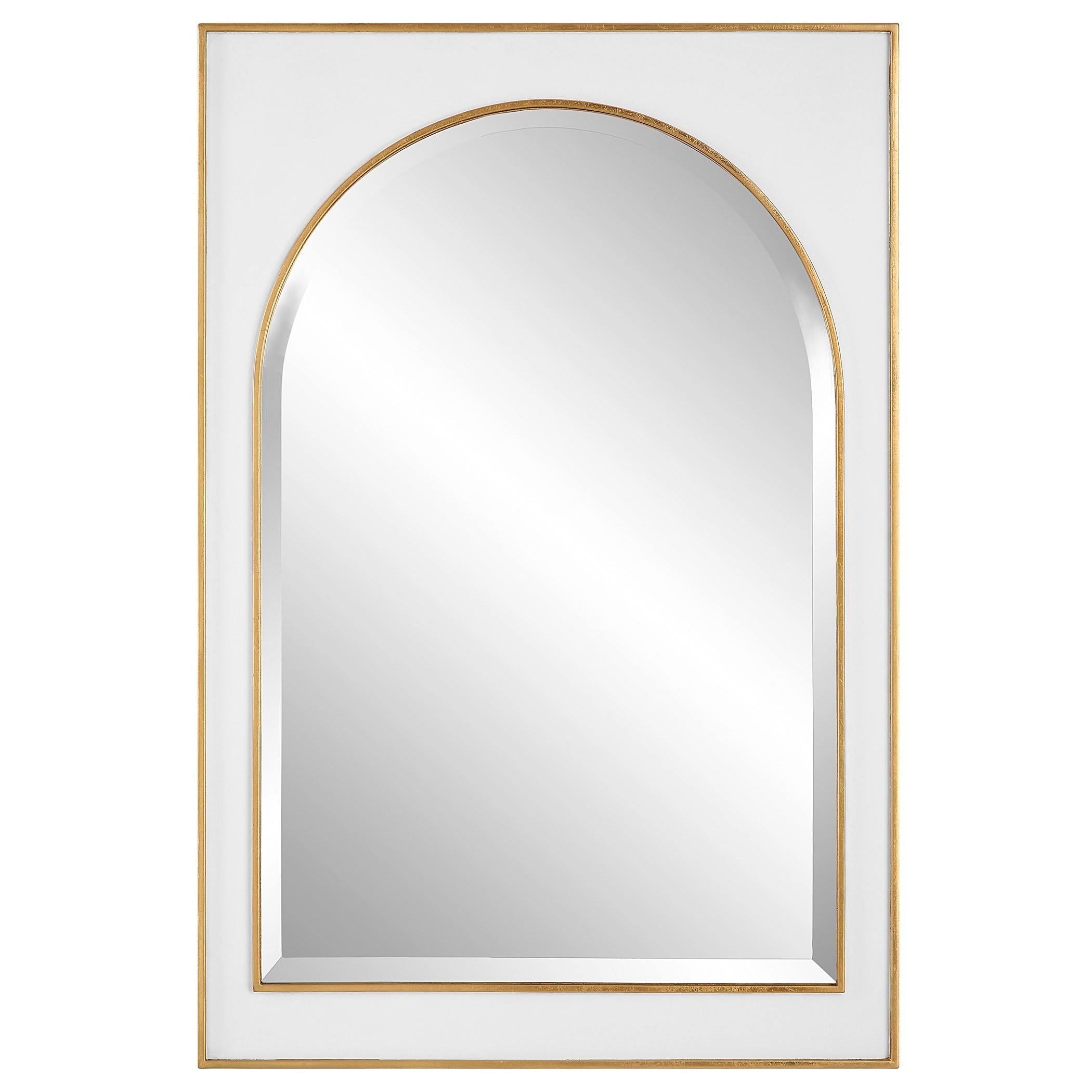 Uttermost Crisanta Gloss White Arch Mirror - 25 W X 37.5 H X 2 D (in)