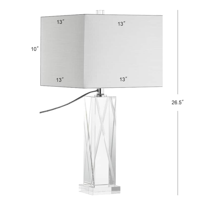 Kevin 26.5" Crystal LED Table Lamp, Clear by JONATHAN Y