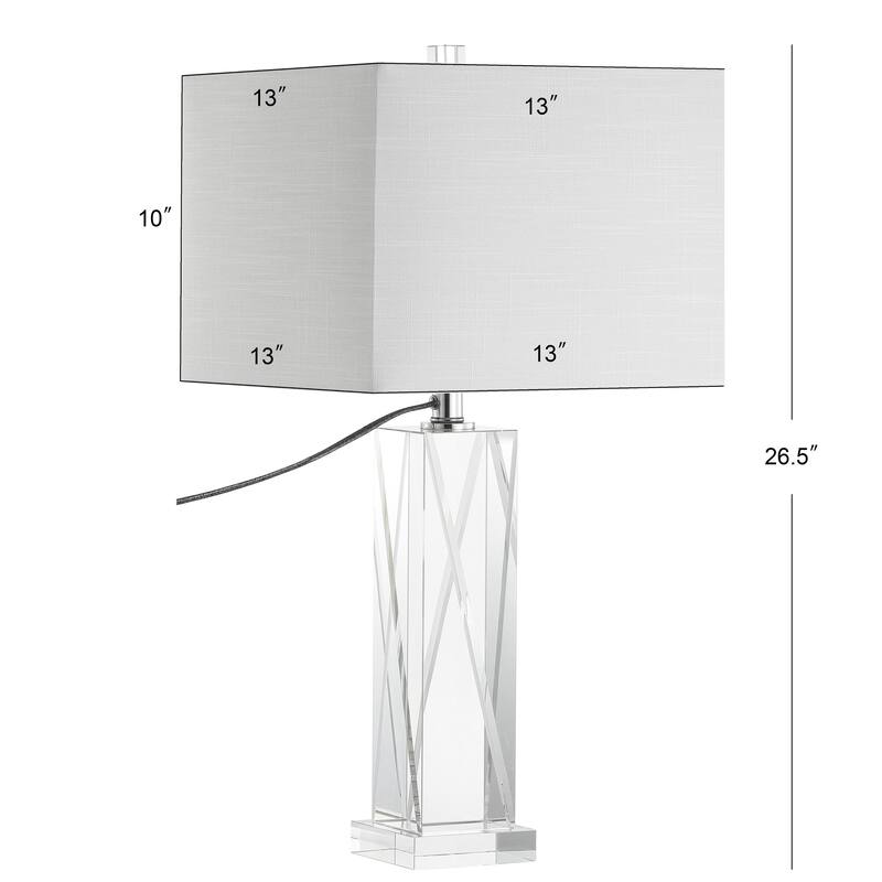 Kevin 26.5" Crystal LED Table Lamp, Clear by JONATHAN Y