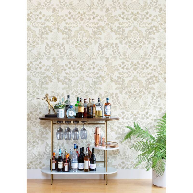 A-Street Prints Getty Cream Jungle Damask Wallpaper