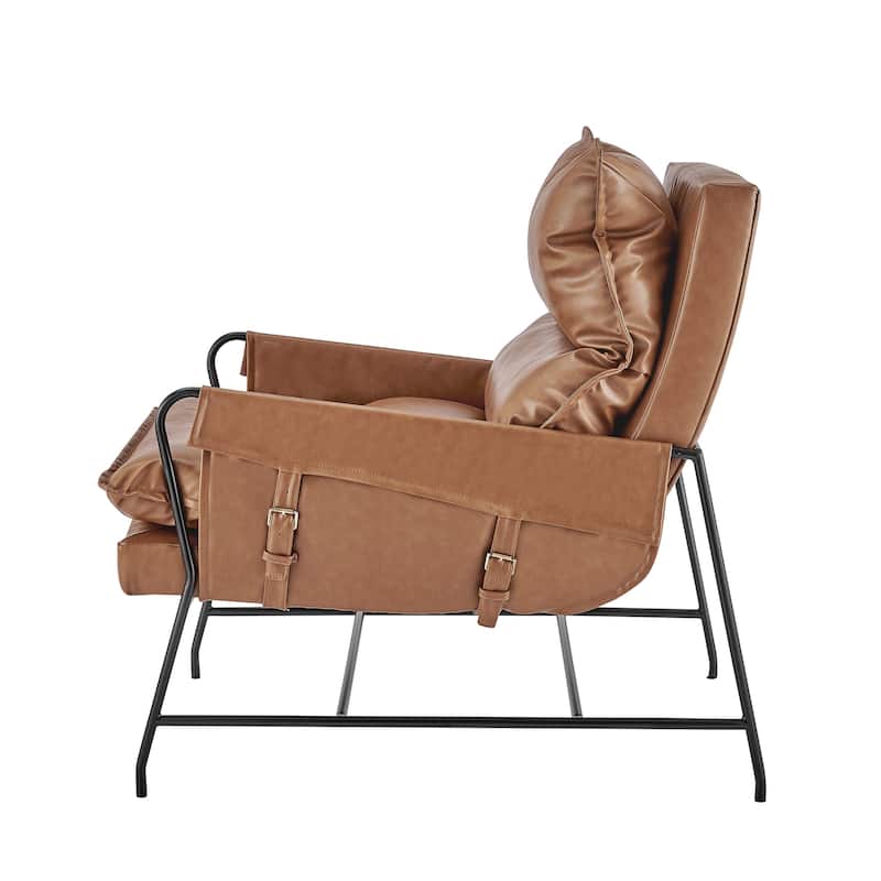 NPD Furniture Thierry Faux Leather Accent Arm Chair