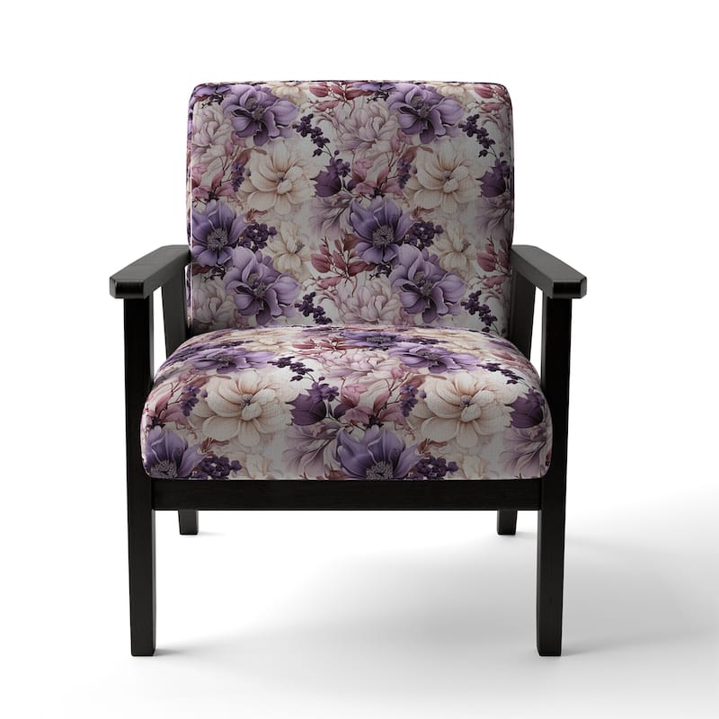 Designart "Ethereal Floral Delight Victorian Pattern III" Upholstered Floral Accent Chair and Cottage Arm Chair - Multiple Color