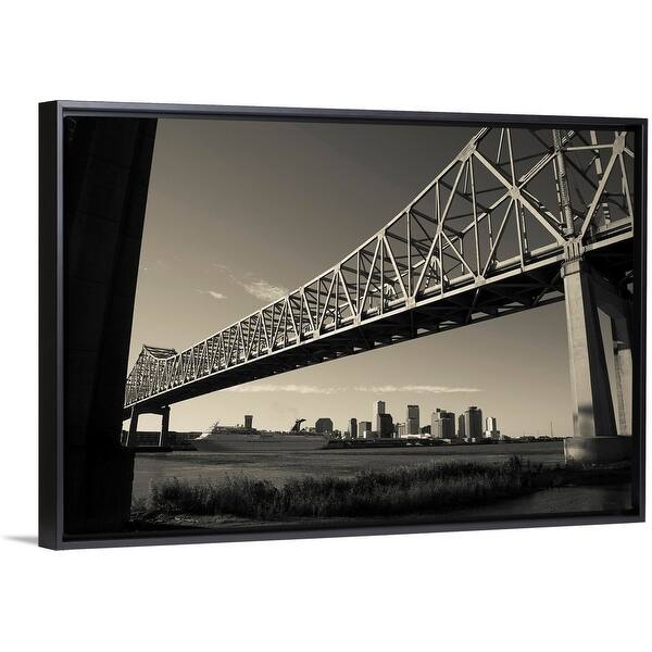 Shop Greater New Orleans Bridge Mississippi River New Orleans Louisiana Black Float Frame Canvas Art On Sale Overstock 25522517
