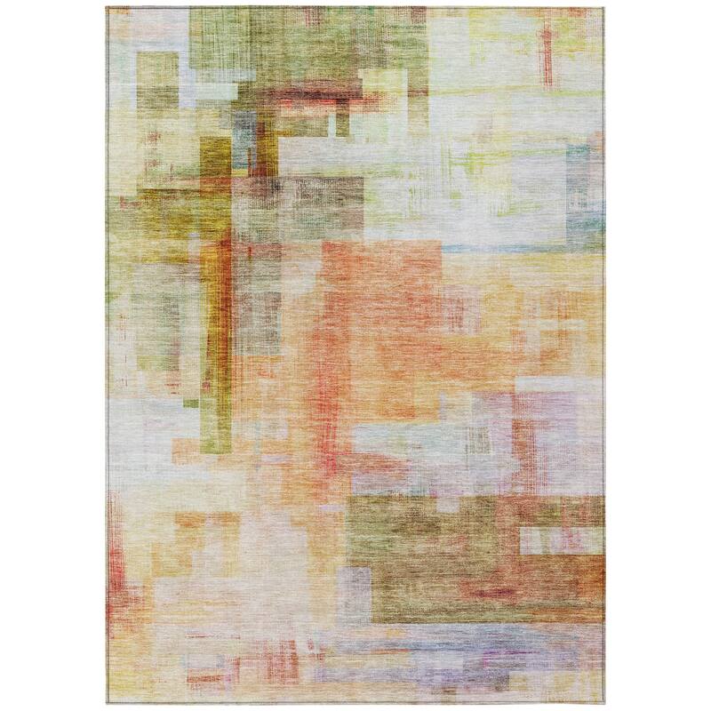 HomeRoots Abstract Transitional Rectangle Outdoor Rug