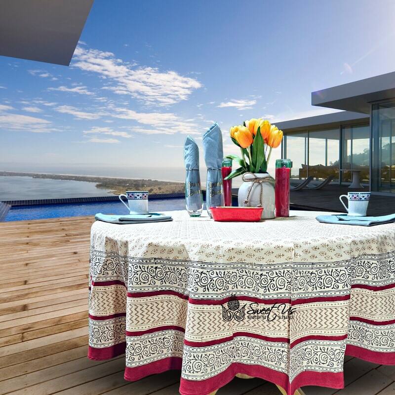 Cotton Bagru Block Print Cotton Tablecloth Linen Collection