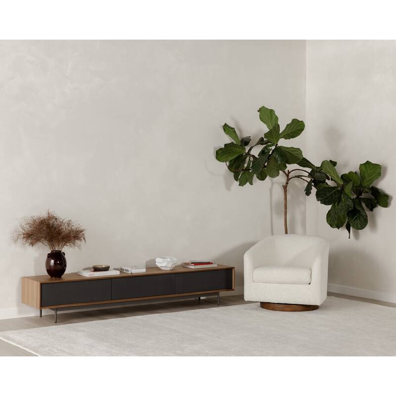 NADAAL STUDIOS Grayson, Accent Chair Polyester and Acrylic Upholstery Solid Wood and Plywood Construction, Splashed White