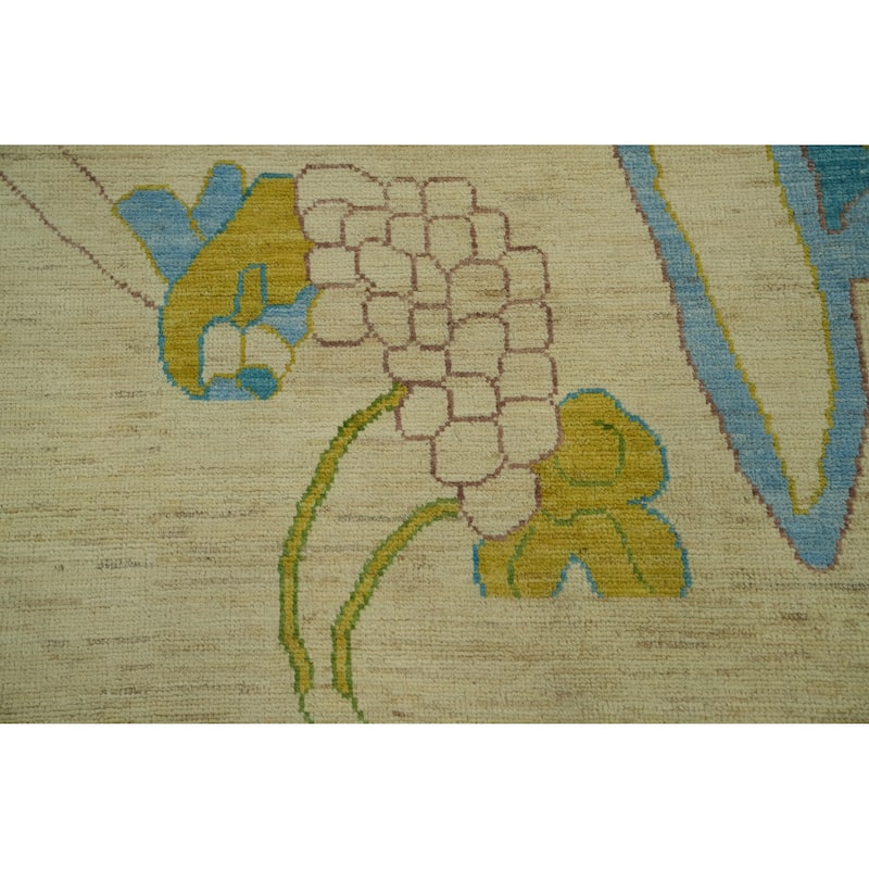 Vegetable Dye Wool Oushak Turkish Large Rug, Geometric Carpet - 17' 9'' X 12' 7''