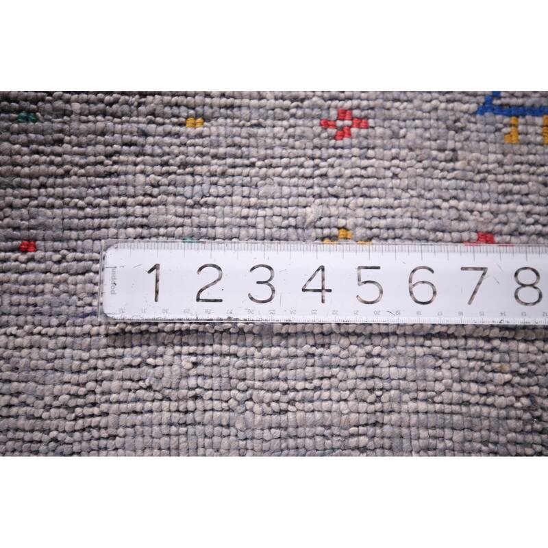 Tribal Gabbeh Indian Square Area Rug Silk Carpet - 7'9" X 8'2"