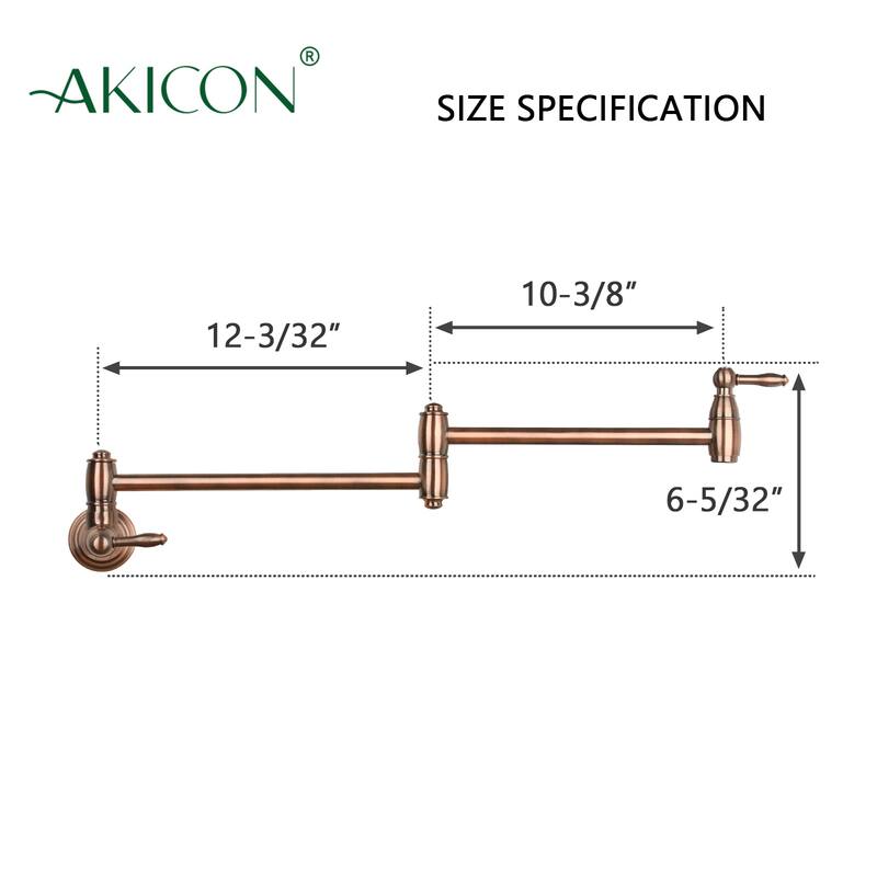 Copper Wall-Mounted Pot Filler Faucet