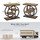 preview thumbnail 44 of 46, Industrial 4-tier Wood Narrow Side End Table with Storage Shelves