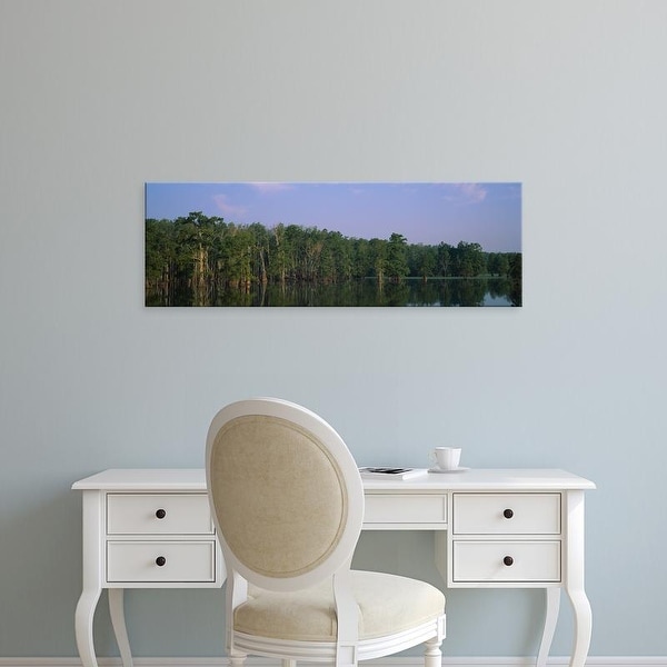 Easy Art Prints Panoramic Images's 'Cypress Trees along a lake, Horseshoe Lake, Illinois, USA' Premium Canvas Art