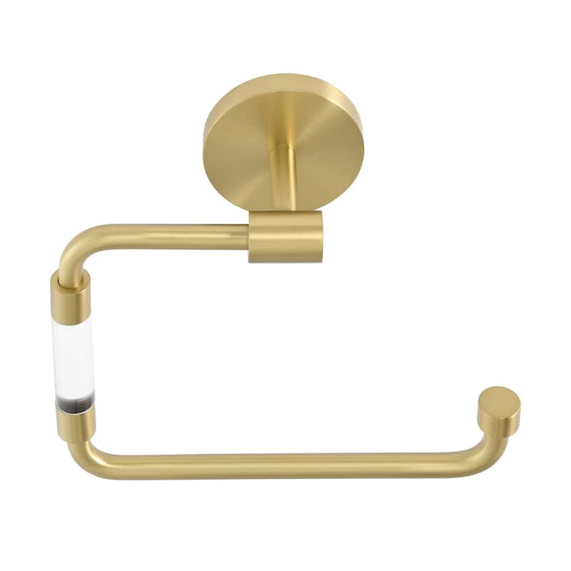 Verre Acrylic Toilet Paper Holder In Brushed Gold - Satin Brass - 6.69" x 5.94" 2.36"