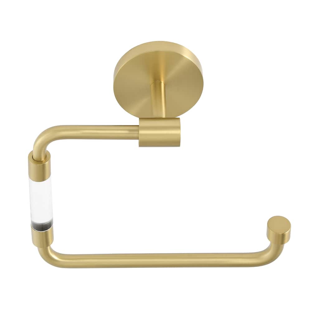 Verre Acrylic Toilet Paper Holder In Brushed Gold - Satin Brass - 6.69" x 5.94" 2.36"
