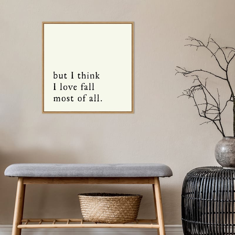 Amanti Art But I think I love fall most of all Framed Canvas Wall Art