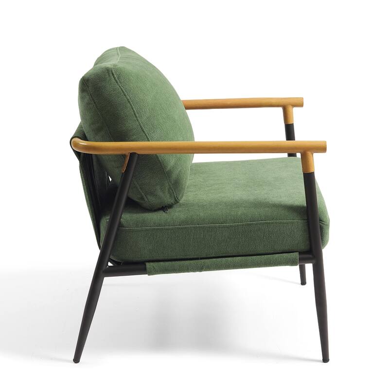 27" W Modern Upholstered Metal Frame Accent Chair