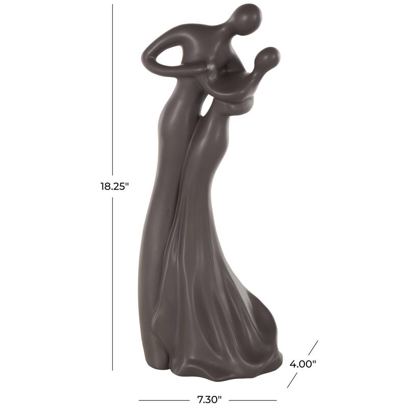 Black or White Ceramic Dancing People Decorative Sculpture