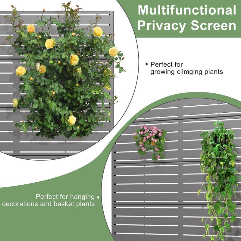 Metal Movable Planter Box with Trellis Privacy Screen Planter Box with Lockable Wheels - 47"x47"