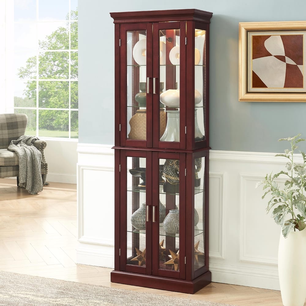 6-Tier Lighted Curio Display Cabinet (E26 light bulb not included)