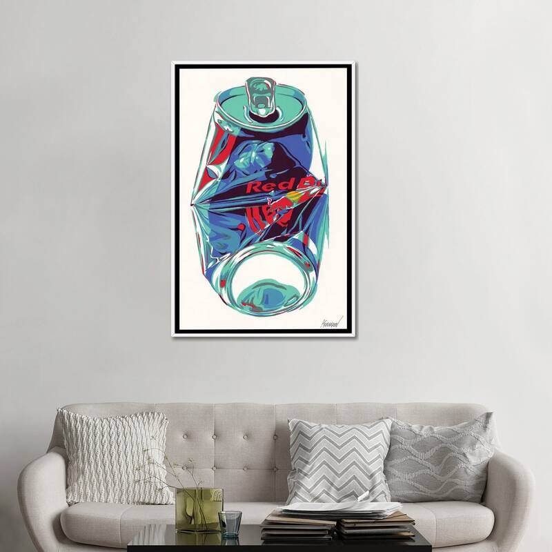 iCanvas "Crashed Red Bull Can" by Vitali Komarov Framed Canvas Print