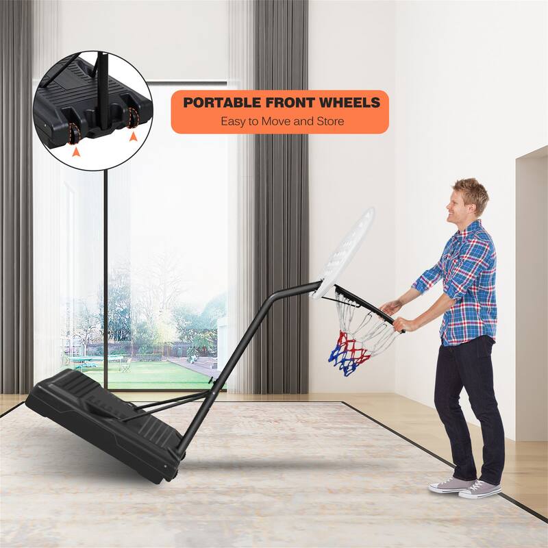 Portable Poolside Basketball Hoop 3.1ft to 4.7ft Height-Adjustable