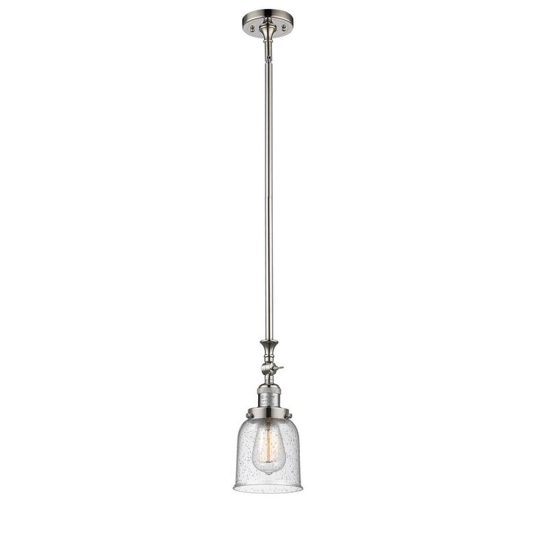 Innovations Lighting Small Bell 5" Wide Adjustable Mini Pendant - Polished Nickel / Seedy