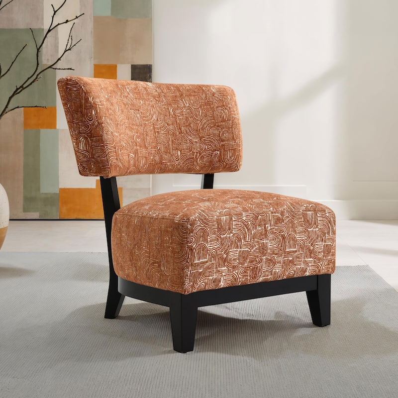 Furniture of America Phaen Modern 28-inch Pattern Fabric Accent Chair - Rustic Orange