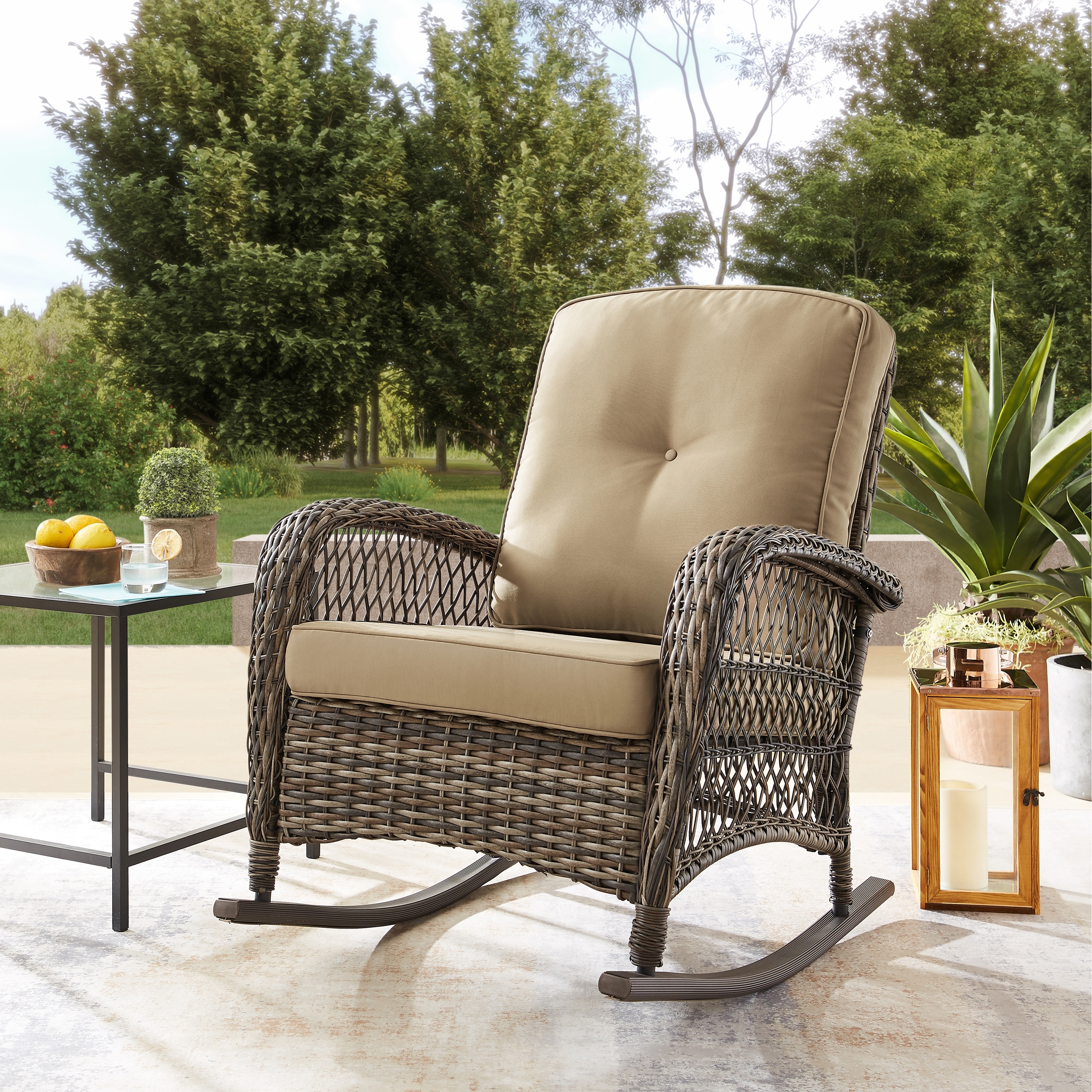 Vinyl wicker rocking clearance chairs