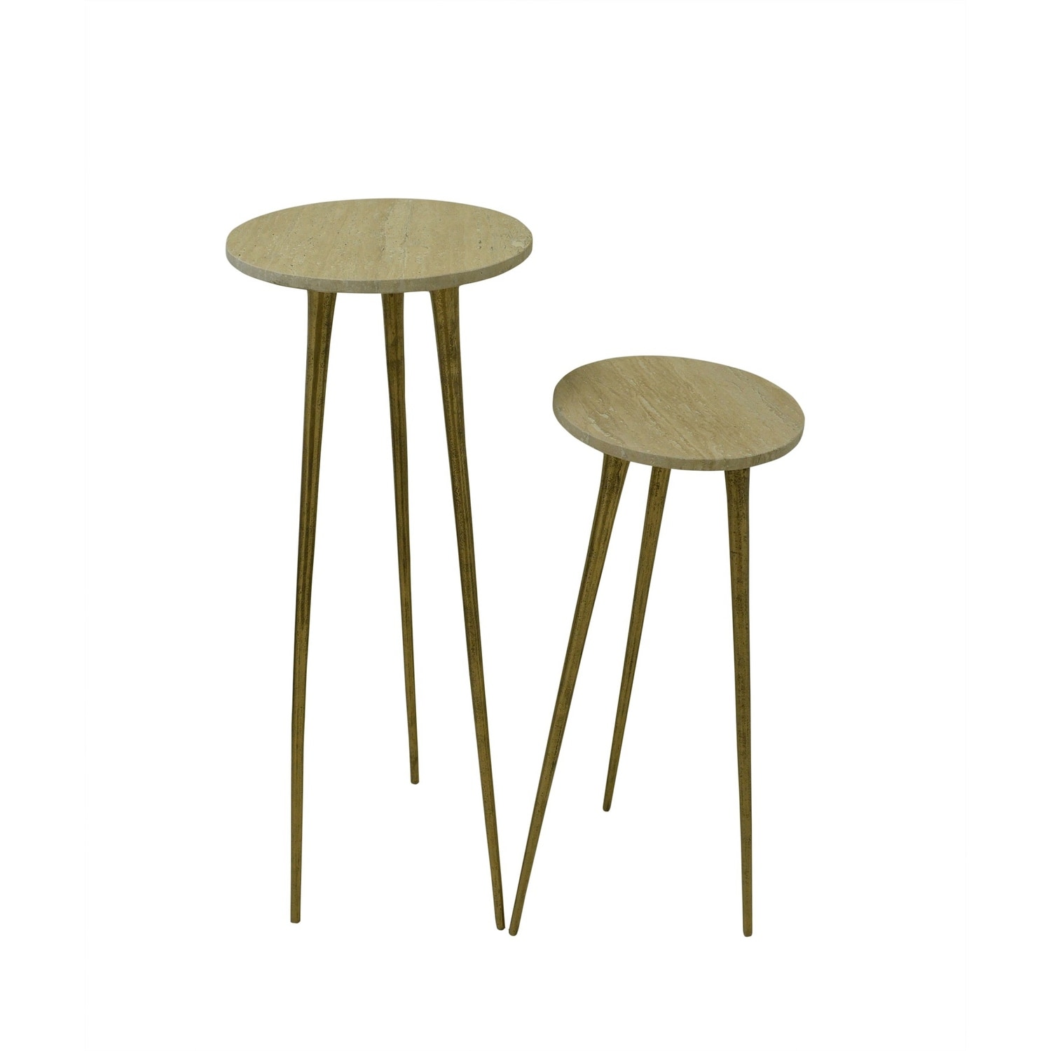 Set of 2 Marble Top Peddital Aluminum Legs