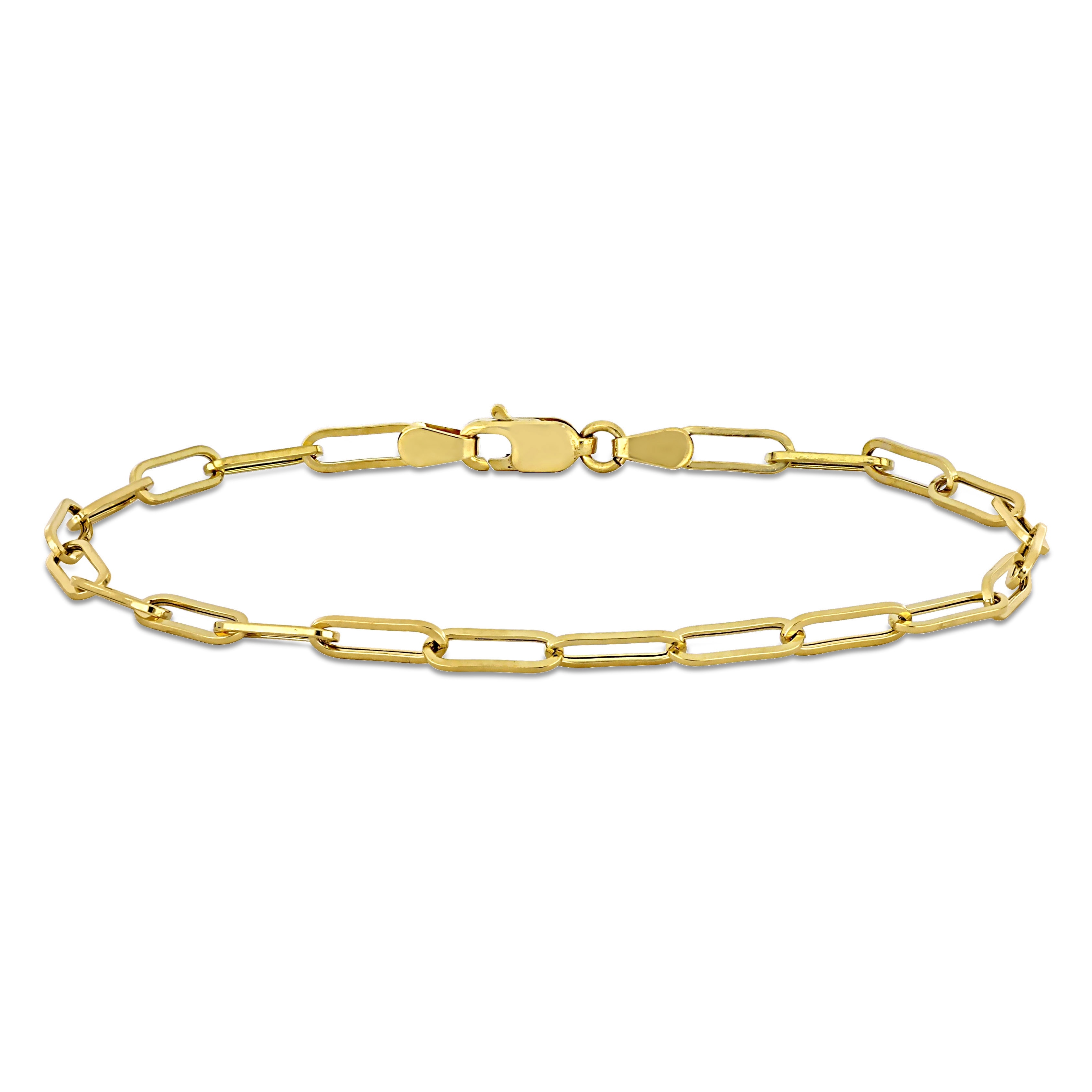 Miadora 3.3mm Polished Paperclip Bracelet 14k Yellow Gold