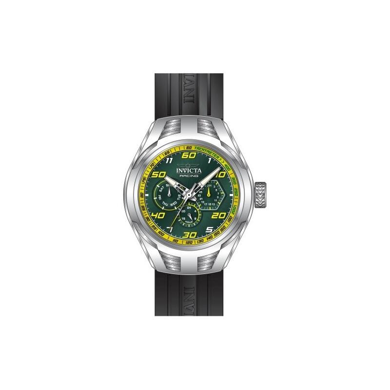 Invicta Men's 47728 Invicta Racing Quartz Chronograph Green, Yellow Dial Watch - Green