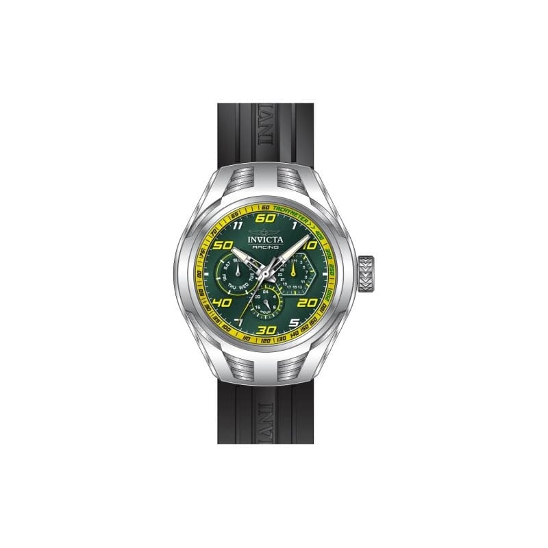 Invicta Men's 47728 Invicta Racing Quartz Chronograph Green, Yellow Dial Watch - Green