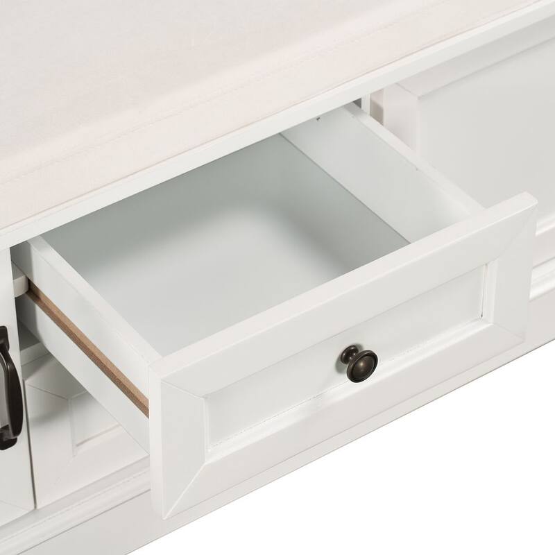 Storage Bench Shoe Bench with Removable Cushion for Living Room